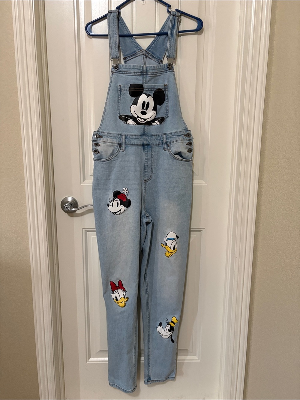 Disney Light Blue Denim Mickey & Friends Overalls Jumpsuit